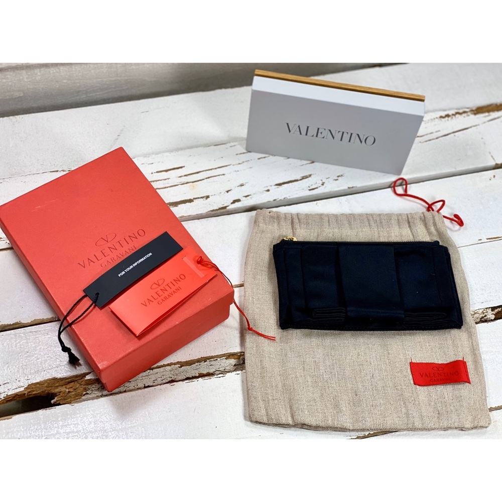 Valentino Garavani “Elyse Walker” Satin Bow Clutch - Picture 8 of 9